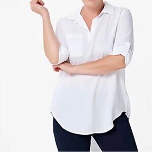 Side Stitch Los Angeles California Casual popover 3/4 roll tab sleeves Blouse S